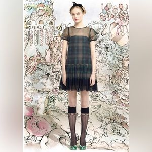 RED Valentino Fall 2013 Ready to Wear Tartan Dress with Slip